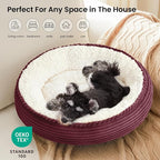 Love's cabin Round Donut Cat and Dog Cushion Bed, 24in Pet Bed for Small or Medium Dogs, Anti-Slip & Water-Resistant Bottom, Soft Durable Fabric Pet Beds, Washable Calming Cat Bed Dusty Rose