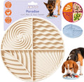 Paradise - Dog Lick Mat for Slow Feeding & Anxiety - Non-Slip Silicone Slow Feeder with Suction Cups - Dishwasher Safe Pet Dish for Grooming, Training, and Boredom Relief (Almond)