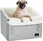 Dog Car Seat for Front or Back Seat – Patented Safety Buckle, Booster Seat for Small Dogs & Puppies up to 35 lbs, Elevated with Washable Cover, Fits Cars/SUVs/Trucks