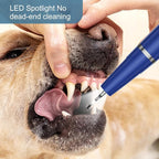 Upgraded Plaque Remover for Teeth, Electric Pet Teeth Cleaning Kit, USB Charging Dog Tooth Brushing Kit, 5 Modes, IPX6 Waterproof Pet Ultrasonic Toothbrush Cleaner for Dogs Cats (Blue)