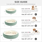 Love's cabin Round Donut Cat and Dog Cushion Bed, 24in Pet Bed for Small or Medium Dogs, Anti-Slip & Water-Resistant Bottom, Soft Durable Fabric Pet Beds, Washable Calming Cat Bed Apple Green