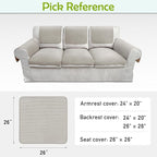 Couch Arm Covers, Sofa Arm Covers, Waterproof Armrest Covers for Sofa, Armchair, Loveseat, Non-Slip Recliner Arm Covers, Sofa Headrest Covers, Arm Chair Covers Set of 2 (Light Gray, 26"×26")