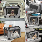 Petprsco Large Cat Carrier for 2 Cats/Small Dogs, Soft-Sided for Car Travel | Soft Pet Carrier 24"x17"x17" for Large Cats & Small/Medium Dogs 20+ lbs with Warm Blanket Foldable Bowl and Washable Pad