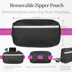 iYoShop Hands Free Dog Leash with Zipper Pouch, Dual Padded Handles and Durable Bungee for Walking, Jogging and Running Your Dog (Large, 25-120 lbs, Very Berry)