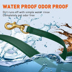 Viper Biothane K9 Working Dog Leash Waterproof Lead for Tracking Training Schutzhund Odor-Proof Long Line with Solid Brass Snap for Puppy Medium and Large Dogs, 20ft Hunter Green