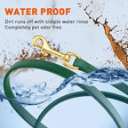 Viper Biothane K9 Working Dog Leash Waterproof Lead for Tracking Training Schutzhund Odor-Proof Long Line with Solid Brass Snap for Puppy Medium and Large Dogs, 10ft Hunter Green