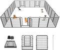 Dog Playpen 40 inch Dog Fence for Outdoor Indoor Use Heavy Duty Metal Dog Pen for Large Dogs, Rustproof Pet Playpen Portable Pet Fence Outdoor for Yard, RV Camping, Customizable, 24 Panels