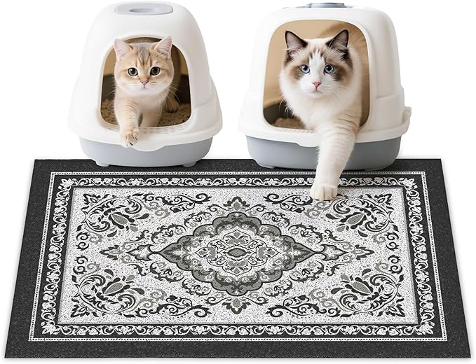 Unicorn Catcher 33"x22" Cat Litter Mat Non-Slip Washable Litter Box Mat | High-Density PVC Litter Catcher Mat Efficiently Traps Scattered Litter From Paws To Keep Floors Clean