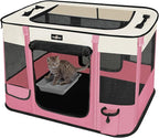 Paw Ballet Foldable Pet Kitten Playpen, Upgrade Waterproof Portable Cat Dog Playpen Kennel Tent for Dog Cat, Retractable Shade Cover with Free Carrying Case, Indoor Outdoor Use for Small Pet.