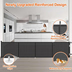 EZIGO 180 Inch Retractable Baby Gates, 41 Inch Extra Tall Retractable Gate | Reinforced Retractable Dog Gate with Rods, 15 FT Extra Long Mesh Pet Gate for Stairs Hallways Doorway Indoor Outdoor, Black