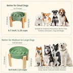 Elevated Slow Feeder Dog Bowl, 8.8" Ceramic Maze Dog Bowl with Stand | 3.2 Cups Slow Feeding Dog Dish for Fast Eaters, 7" Tall Anti-Slip Raised Slow Feeder for Medium to Large Breeds, Green