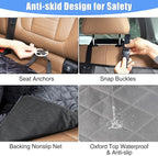 Kytely Dog Car Seat Cover XL, Heavy Duty Dog Seat Cover for Back Seat, 100% Waterproof Nonslip Hammock for Car with Side Flap, Scratch Proof Pet Back Seat Covers