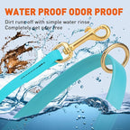 Viper Biothane K9 Working Dog Leash Waterproof Lead for Tracking Training Schutzhund Odor-Proof Long Line with Solid Brass Snap for Puppy Medium and Large Dogs 4ft, Sky Blue