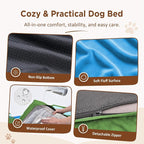 Comfort Expression Orthopedic Dog Bed for Extra Large Dogs with Bolster | Waterproof Dog Couch Bed with Washable Cover & Non-Slip Bottom, Supportive Egg Crate Foam XL Pet Bed, 45x35 Inch