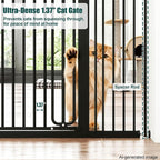 keny 51" Extra Tall Pet Gate, 29.7"-46" Wide Adjustable Cat Gate | for Doorway, Hallway, Stairs, Auto-Close & Pressure Mounted, No Drilling, Black