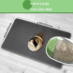 Cat Litter Mat 36"x 24" Double Layer Waterproof Litter Trapping Mat, Gray | Kitty Cat, Easy to Clean Litter Box Mat Scatter Control Pad