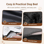 Comfort Expression Orthopedic Dog Beds for Large Sized Dog with Bolster | Waterproof Dog Couch Bed with Washable Cover & Non-Slip Bottom, Supportive Egg Crate Foam Large Pet Bed, 35x22 Inch