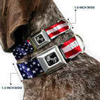 Buckle-Down Seatbelt Buckle Dog Collar, American Flag, Small, Multicolor | Fits 9 To 15 Inch Neck, 1 Inch Wide, Durable Nylon Pet Collar, Stainless Steel Buckle, Handcrafted In USA, Vivid Close Up