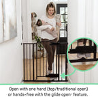 Ingenuity Easy Open Baby Gate & Dog Gate, Hands-Free Open Patent-Pending Foot Pedal, 27.5"-52" Wide, 28" Tall, Hardware or Pressure Mounted, Install in Doorway, Bottom of Stairs, or Wall - Espresso