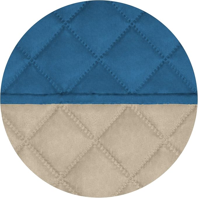PureFit Reversible Quilted Sofa Cover Dog Couch Covers for Sofa, 66 in | Peacock Blue/Beige, Water Resistant Couch Protector, Washable Pet Couch Cover with Non Slip and Elastic Straps For Kids