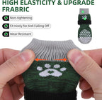 PUPTECK Anti Slip Dog Socks with Double Grippers for Hardwood Floors, Shoes for Hot/Cold Pavement, Boots & Paws Protectors to Prevent Licking, Traction Booties for Senior Small Large Dogs