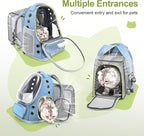 Cawypety Expandable Cat Backpack,Cat Bubble Backpack Carrier for Carrying Cats, Pets and Small Dogs,Airline-Approved,Designed for Travel, Hiking, Walking,Car （Blue