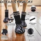EXPAWLORER Dog Socks for Summer Hot Pavement to Prevent Licking Paws, Anti Slip Doggie Grippy Booties Shoes for Hardwood Floors, Boots & Paw Protectors for Small Medium Large Senior Dogs Black XS