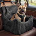 Topmart Dog Car Seat for Small Medium Dogs Under 35lbs, Cozy Pet Seat | Foam Safety Dog Booster Seat for Back Seat, Pet Bed for Car with Safety Tether, Storage Pockets, Machine Washable Cover Black