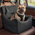 Topmart Dog Car Seat for Small Medium Dogs Under 35lbs, Cozy Pet Seat | Foam Safety Dog Booster Seat for Back Seat, Pet Bed for Car with Safety Tether, Storage Pockets, Machine Washable Cover Black