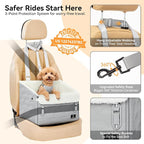 Dog Car Seat for Front or Back Seat – Patented Safety Buckle, Booster Seat for Small Dogs & Puppies up to 35 lbs, Elevated with Washable Cover, Fits Cars/SUVs/Trucks