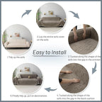 MYSKY HOME Boho Couch Cover Sand Sofa Covers with Tassel Farmhouse Sofa Slipcover Simple Couch Protector for Dogs Chenille Sectional Couch Covers L Shaped Couch Cushion Covers, 71"x 134"