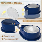 Newget 304 Stainless Steel Dog Bowl Set with Lids, 24oz Foldable Pet Dishes | Dual Food & Water Pet Bowl, Anti-Skid, Keeps Food Fresh, Easy to Install, for Small - Large Dogs/Cats - Indoor & Outdoor Use