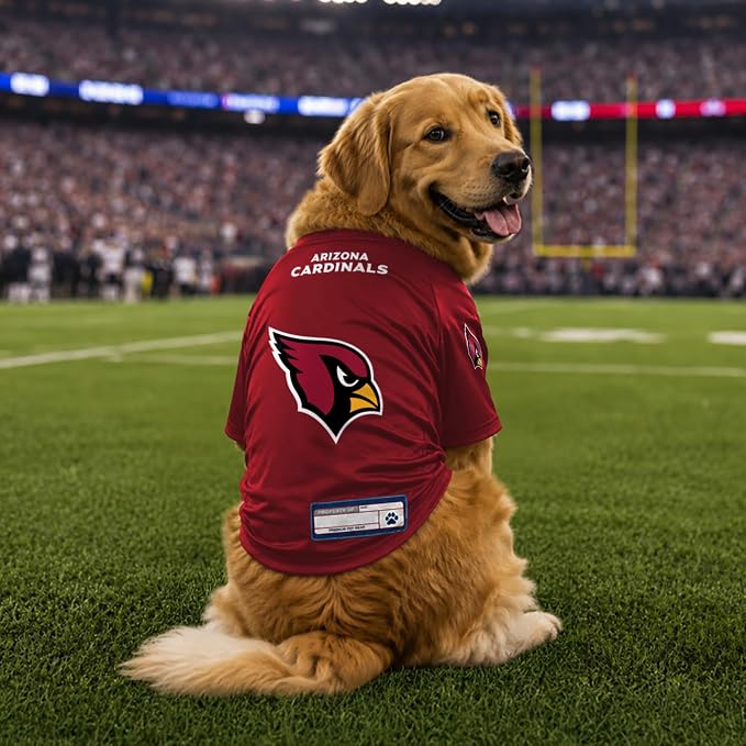 Littlearth NFL Arizona Cardinals Stretch Pet Jersey, Team Color, Small
