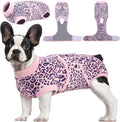 Kuoser Recovery Suit for Dogs, Dog Recovery Suit Female Doggie Onesie for Surgery, Post-Op Onesie for Female & Male Dogs, Soft Protective Wear, PinkLeopard M