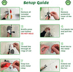 Meowy Cat Wand Toy – Cat Fishing Pole Toy with Reel The Cat Fish Fishing Rod, Telescopic Fiberglass Interactive Teaser Wand for Indoor Cats with Catnip Dental Mesh Attachments