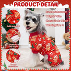 XPUDAC 4 Pack Christmas Dog Pajamas Comfy Dog Clothes for Medium Large Dogs Girl Boy Holiday Pet Outfit Winter Puppy Jumpsuits Pet Pjs Apparel 161-christamas-4XL