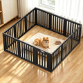 Dog Playpen, Clear Dog Pen, Dog Pen Indoor, Easy to Install and Remove Dog Play Pen, Puppy Playpen Suitable for Dogs, Cats,Dog Playpen Indoor (Black, 23.6 inch Height, 12 Panels)