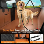 Hard Bottom Dog Car Seat Cover, 52"×65", Waterproof PU Leather | Stable Hard Bottom Support for Comfortable Rides with Large Dogs