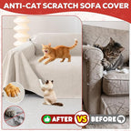 Loiion Cat Scratch Proof Furniture Protector Waterproof Sofa Cover 118"x71" | Pet-Friendly Couch Protector, Anti-Scratch & Anti-Slip Sofa Cover For Cats Dogs Kids, Machine Washable