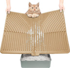 UPSKY Large Cat Litter Mat 31" x 24 Waterproof and Washable, Soft on Paws | Litter Catcher Pad, Cat Litter Trapping Mat, Scatter Control, Fits Most Litter Boxes, Use for Dogs & Cats, Khaki