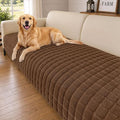 Smiry Velvet Couch Cover for Dogs, Non Slip Soft Sofa Protector for Pets | Washable Sofa Cover for Cats, Cozy Furniture Protector Against Pet Hair, Scratches, Fits Sectional Sofa(Brown, 36"x94.5")