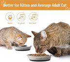 Cat Bowls, Stainless Steel Cat Bowls for Food and Water, Whisker Fatigue Shallow Non-Slip Dishes Plates for Small Dog Puppies Cats