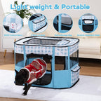 XRG Foldable Pet Playpen,Indoor Cat cage Puppy Crates M(31.5"x23.6"x21.7") | Portable Cat Kennel with Upgrade Breathable Mesh，Sturdy Kitten Playpen Indoor & Outdoor for Rabbit or Small Animals，Bule