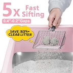 AIPERRO Stainless Steel Litter Box | XL Enclosed Cat Litter Boxes with Lid for Big Cats | High Sided, Anti-Urine Leakage | Non-Stick Bottom & Includes Litter Mat & Metal Scoop