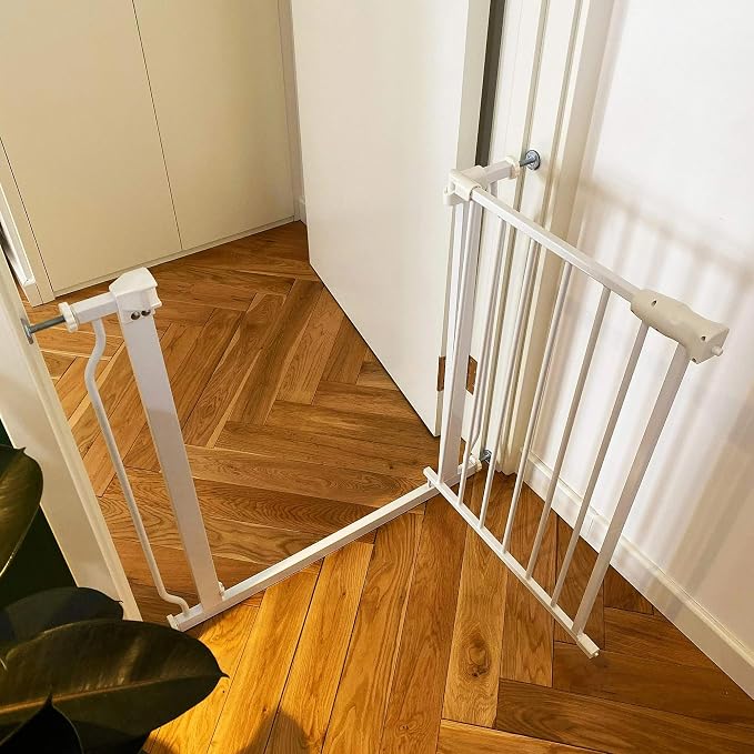 BalanceFrom Easy Walk-Thru Safety Gate for Doorways and Stairways with Auto-Close/Hold-Open Features, 30-Inch Tall, Fits 29.1-33.8 Inch Openings, White | 30" Tall Gate for Doorways and Stairways with Auto-Close/Hold-Open