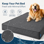 WNPETHOME Outdoor Dog Bed Waterproof, Large Outdoor Dog Bed for Large Sized Dog, Outdoor Indoor Dog Bed with Removable Washable Cover, Egg Crate Foam Dog Crate Mat, Durable Waterproof Dog Bed