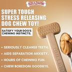 Bullibone Nylon Dog Chew Toy for Aggressive Chewers - Dental Hygiene Bone with Peanut Butter Flavor, Durable Tough Chew Toys for Small Dogs, Indestructible Dog Bone - 2 Pack