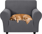 XINEAGE Stretch Armchair Slipcover, Non-Slip Pet Couch Cover,Light Gray | Washable Furniture Protector, Elastic Bottom, Dogs & Cats Friendly, Scratch-resistant, Fast Setup, High Elasticity
