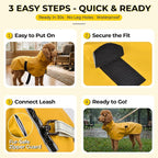 PU Dog Raincoat, Non-Toxic & Odorless Waterproof Vest, Adjustable High Neck and Hook & Loop Belly Closure for Rainy Potty Breaks & Wet Weather Outdoor Walks (Yellow, X-Large)