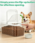 TBMax Pet Dog Cat Food Storage Container 6 Lbs with Airtight Flip-up Lid | One-press Open Lid for Easy Access & Scoop, Airtight Bin Ideal for Pet Food Treat, Small Animal Food Storage, Space-Saving